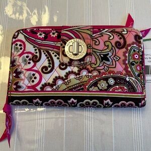Vera Bradley Multicolor Paisley Women's Turn Lock Wallet NWT